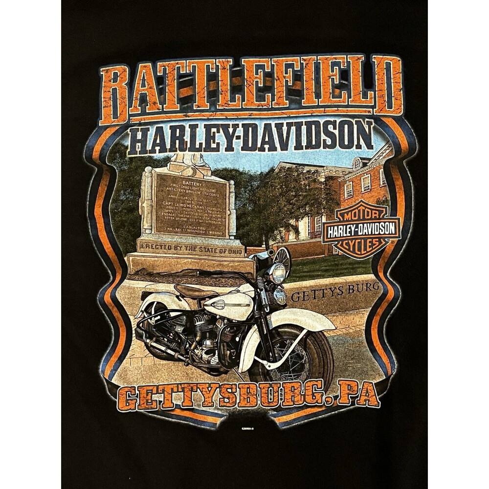 Harley-Davidson Men's T-Shirt Size Large Cool Graphic Gettysburg PA 
